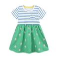 thumbnail image 1 of Robes pour Fillettes Rayées Été Appliques Dessin Animé Robe Décontractée en Coton Taille 2-3T, 1 of 9