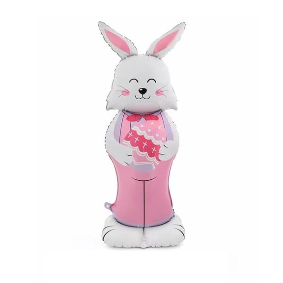 Large Inflatable Easter Bunny Decoration 59 Inch Adorable Pink Bunny With Egg For Indoor Outdoor Holiday Party Garden Decor