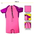 thumbnail image 5 of Body Glove Kids 2mm Back-Zip Short Sleeve Wetsuit Fits - 35-45 LBS - Violet/Pink, 5 of 6
