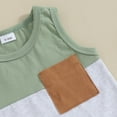 thumbnail image 5 of Bagilaanoe 2pcs Toddler Baby Boy Shorts Set Sleeveless Contrast Color Tank Tops + Shorts 6M 12M 18M 24M 3T Kids Casual Summer Clothes, 5 of 8
