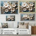thumbnail image 4 of Designart "Spring Elegance White and Gold Flower Beauty V" Floral Framed Wall Art - Traditional White Flowers Entryway Framed Wall Art, 4 of 6