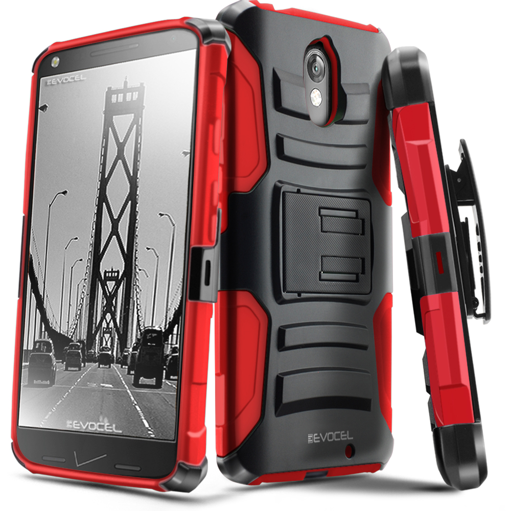 DROID Turbo 2 Case, Evocel® Rugged Holster Dual Layer Case [Kickstand