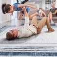 thumbnail image 4 of 5X7 Blue Area Rug, Stain Resistant & Easy Maintenance / Fits in Home Office, Bedroom, 4 of 4