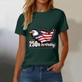 thumbnail image 4 of mgoYE Women 250 Anniversary Shirt Patriotic Tops Tee Happy 250th Birthday Clothes for Women Dark Green L, 4 of 8