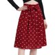 thumbnail image 1 of Allegra K Falda midi vintage de cintura alta elástica con cinturón para mujer Corazones rojos XS, 1 of 5