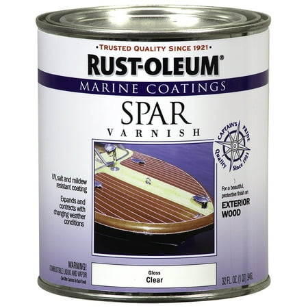 Rust-Oleum 207008 Marine Spar Varnish 1-Quart, Ideal for use on exterior wood surfaces above the water line, including trim, railings and wood.., By