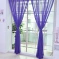 thumbnail image 2 of 2 piezas de ventana de tul transparente ventana de pantalla transparente barra bolsillo cortinas de gasa para dormitorio sala de estar 100x200 cm (púrpura), 2 of 3