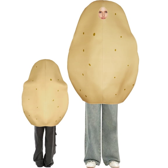 FASHOFT Adult Potato Halloween Costumes Funny Sponge Cosplay Outfit Couples Novelty Party Stage Performance Dress Up Halloween Costume A