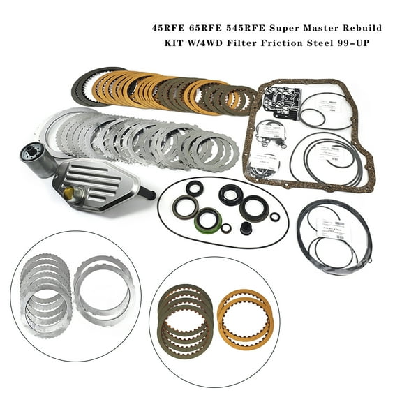 45RFE 65RFE 545RFE Super Master Rebuild KIT W/4WD Filter Friction Steel 99-UP