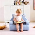 thumbnail image 3 of Ktaxon Kids Sofa, Dog Shaped Back Toddler Couch, No Assembly Boneless Children Chairs for Indoor Home Rest Corner Teddy Velvet Blue, 3 of 9