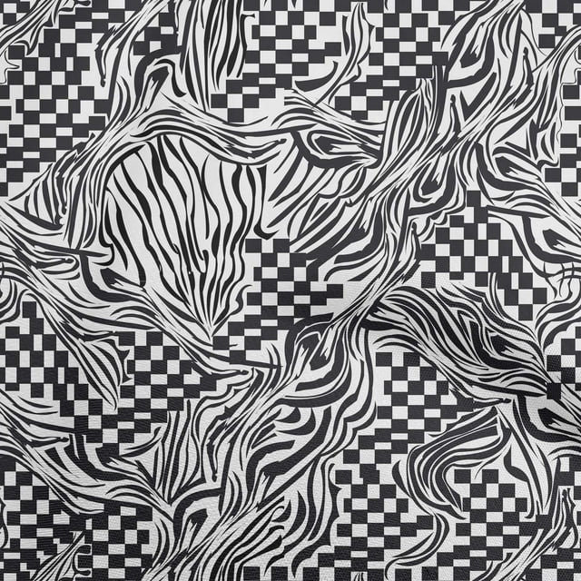 oneOone Silk Tabby Black Fabric Abstracts Sewing Material Print Fabric By The Yard 42 Inch Wide