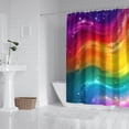 thumbnail image 2 of Colorful Tie Dye Wave Pattern Shower Curtain 84"x72" ,Bathroom Decorative Shower Curtains Set with 12 Hooks,Modern Waterproof Washable Shower Curtain, 2 of 6