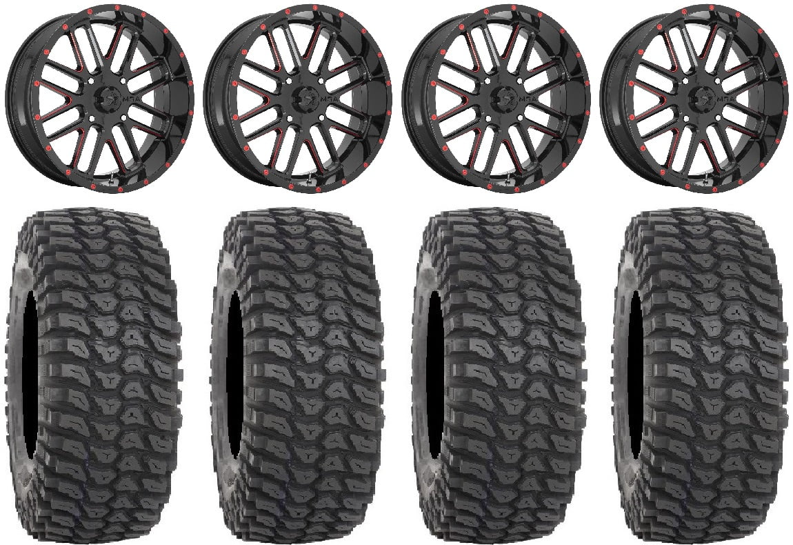 MSA Red Bandit 18" ATV Wheels 36" XCR350 Tires Sportsman RZR Ranger