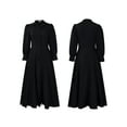 thumbnail image 4 of Women'S Plus Size Long Sleeve Maxi Shirt Dress Elegant Button Down Loose Swing Party Dress Black XXL, 4 of 10