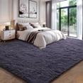 thumbnail image 3 of KIXINWA Ultra Soft Area Rug for Bedroom, 4x6 Machine Washable Fluffy Shag Rug for Living Room, Plush Non Slip Carpet for Indoor Floor Bedside Nursery Kids Girls Room Home Decor Aesthetic Gray Purple, 3 of 5