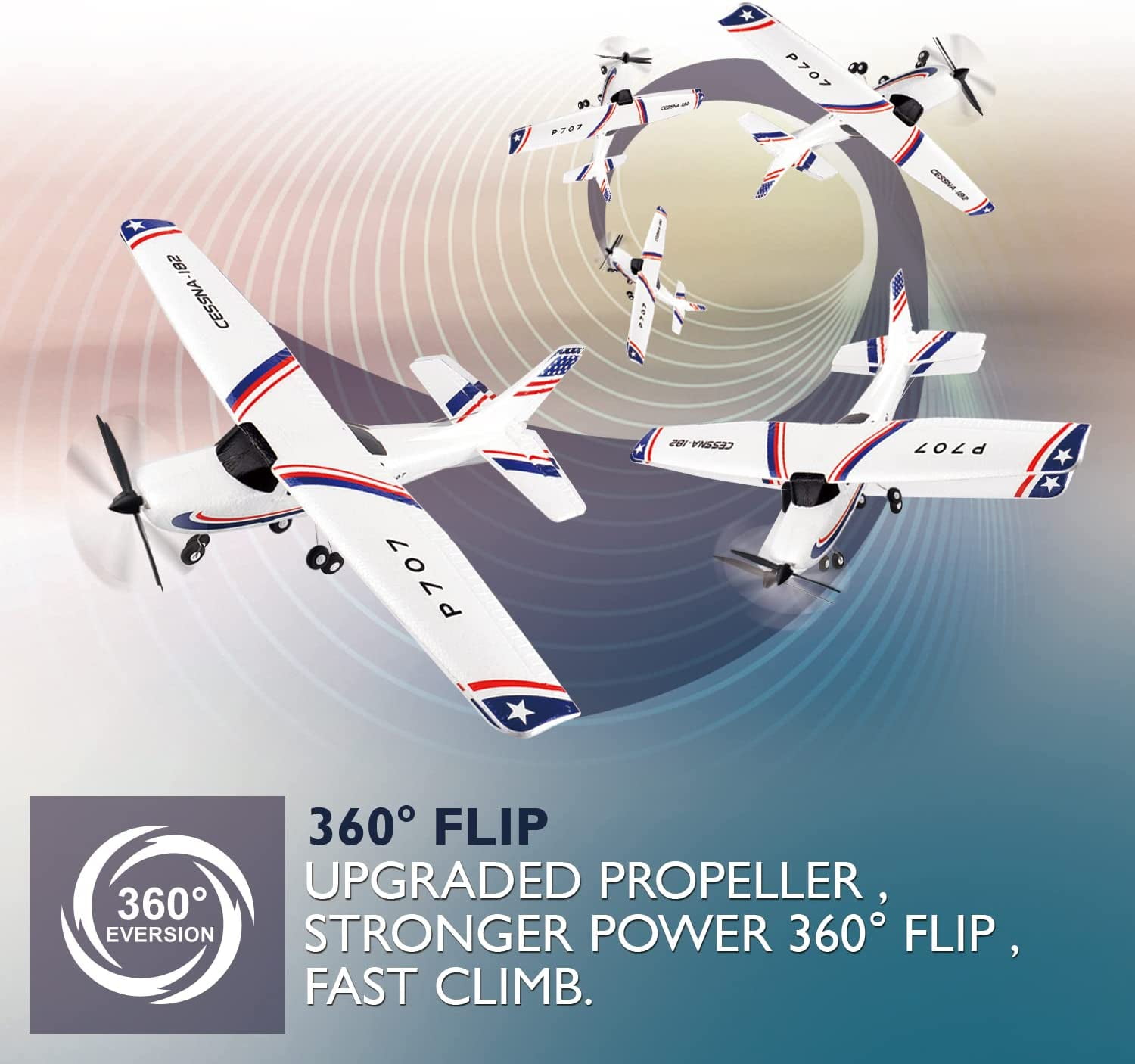 New P707 PRO 3Ch RC Airplane with GYRO, Fixed Wing Plane Outdoor Toys with 2.4G Transmitter, Extra Battery and Propeller … (Regular)