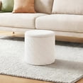 thumbnail image 2 of 13 Inches Boucle Round Ottoman with Storage - Foldable Ottoman Coffee Table for Living Room & Bedroom -Grey, 2 of 7