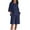 Navy, variant on Plus Size Women's 2 Piece Outfits 3/4 Sleeve Linen Shirts Shorts Sets Loungewear Casual Tracksuits, M