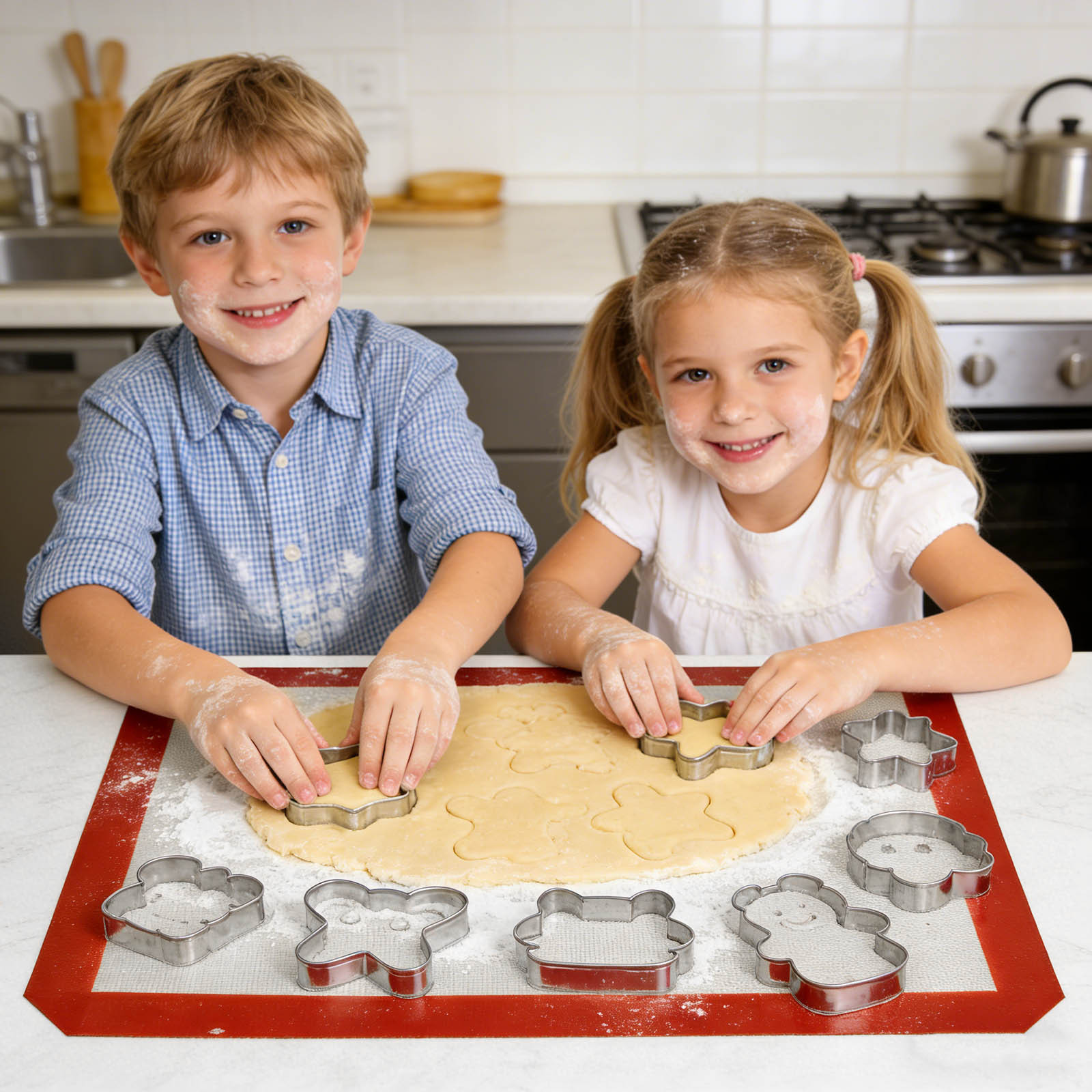 4 PCS Silicone Baking Mat Set of 1 Non Stick Baking Sheet for Oven, Reusable Food Grade Silicone Mats for Cookies Macaron Pizza Bread Baking Supplies and Accessories Kitchen Tools (16.53"x11.61")