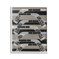 Stupell Industries Modern Hockey Sticks Sports Painting White Framed Art Print Wall Art, 24 x 30