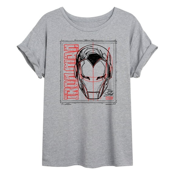 Marvel Iron Man - Sketch - Women's Oversized Graphic T-Shirt