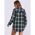 thumbnail image 4 of DARING DIVA Women's Long Sleeve Plaid Button Down Shirt Blouse Top S Blue, 4 of 6