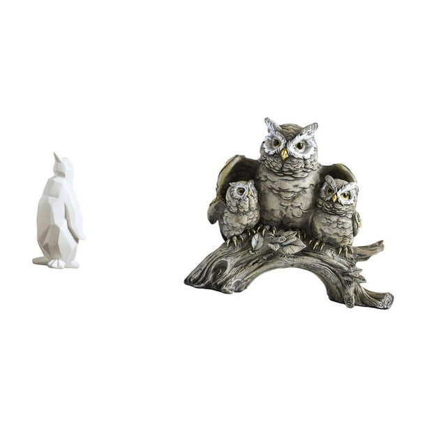 Figura Decorativa De Pingüino Y Búho, Adorno Artesanal Coleccionable, Estatua De Animal De Resina Para Inauguración De Casa, Mesa, Bar, Dormitorio, Oficina, Sala De Estar, Armario, Mesilla
