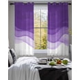 thumbnail image 3 of Purple Waves Sheer Curtains 39 Inch Length 2 Panels Set for Living Room/Bedroom, Ombre Abstract Art Gradient Modern Kitchen Curtains Grommet Semi-Sheer Curtains Drapes Window Treatments 27.5"x39"x2, 3 of 7