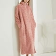 thumbnail image 6 of Kaemgyyd Women Plush Robes Soft Comfy Zipper Front Long Sleeve Full Length Sherpa Housecoat with Pockets Winter Loungewear M-Xl, 6 of 7