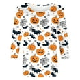 thumbnail image 4 of Wensltd Womens Casual Halloween 3/4 Sleeve Crew Neck Tee Shirts Leopard Pumpkin Shirts Fall Tops, 4 of 5