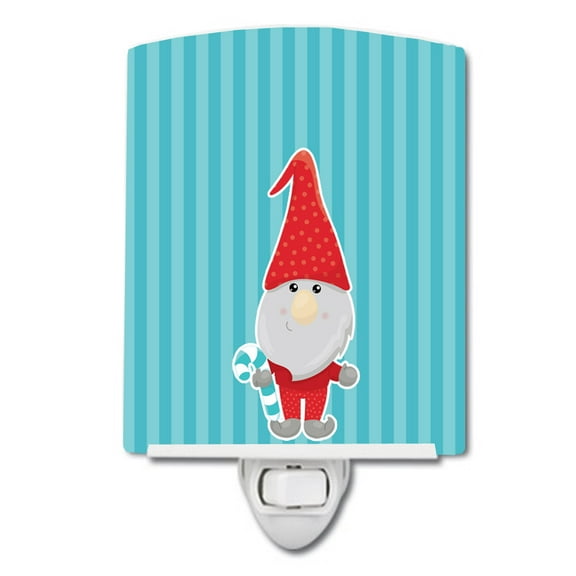 Caroline's Treasures BB8783CNL Christmas Gnome Candy Cane Ceramic Night Light, 6x4x3", multicolor