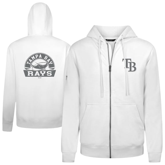Men's Levelwear White Tampa Bay Rays Podium Banner Arch Full-Zip Hoodie