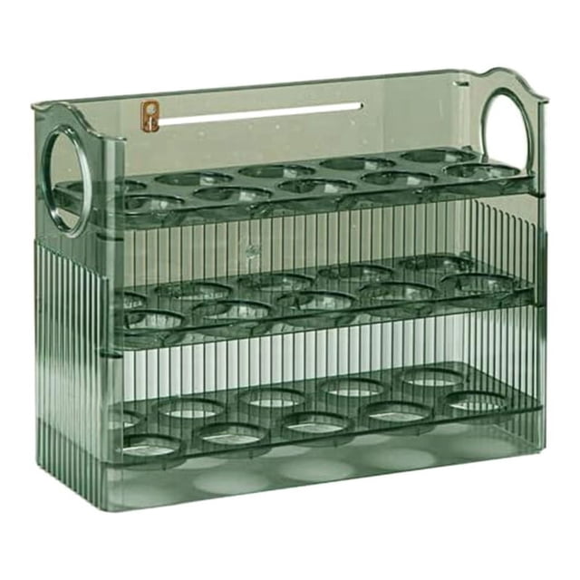 Cesta para huevos, rejilla para huevos, caja de almacenamiento transparente para huevos, caja de almacenamiento para refrigerador, caja de almacenamiento con puerta lateral, caja para huevos de tres