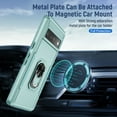 thumbnail image 5 of Nalacover Military Grade Heavy Duty Case for Google Pixel 7, Rugged Rotated Ring Holder Kickstand Bracket Cover with Magnetic Car Mount Soft TPU Shockproof Lens Protective Case, Green, 5 of 9