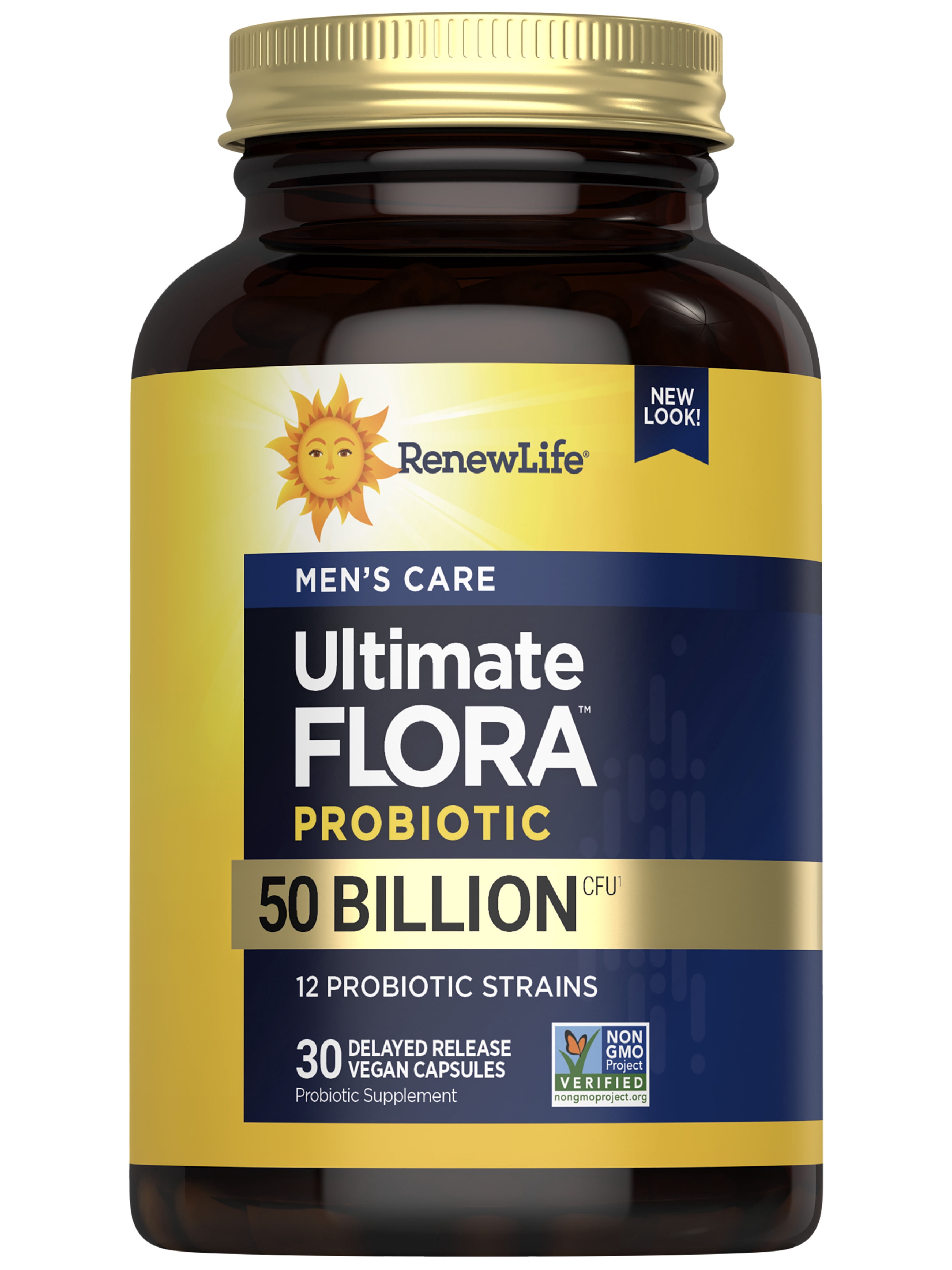 Men's Care Ultimate Flora Probiotic | 30 Vegan Capsules | 50 Billion CFU | by Renew Life
