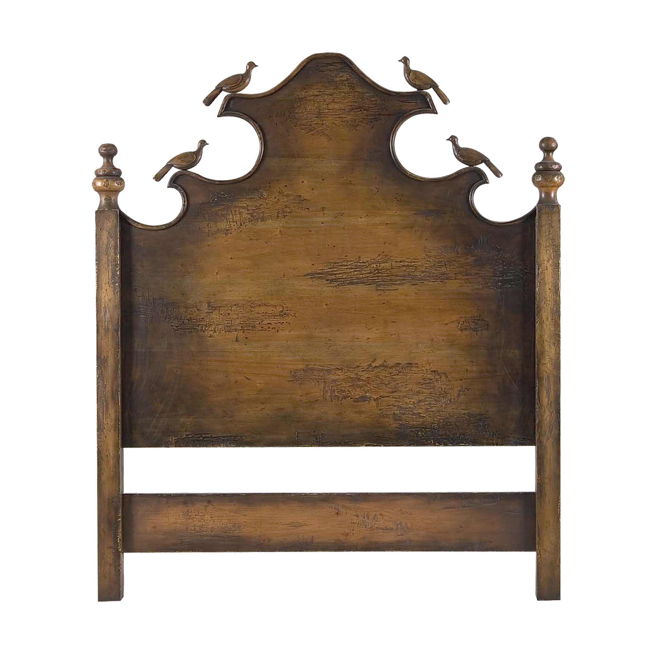 Carved Birds King Headboard