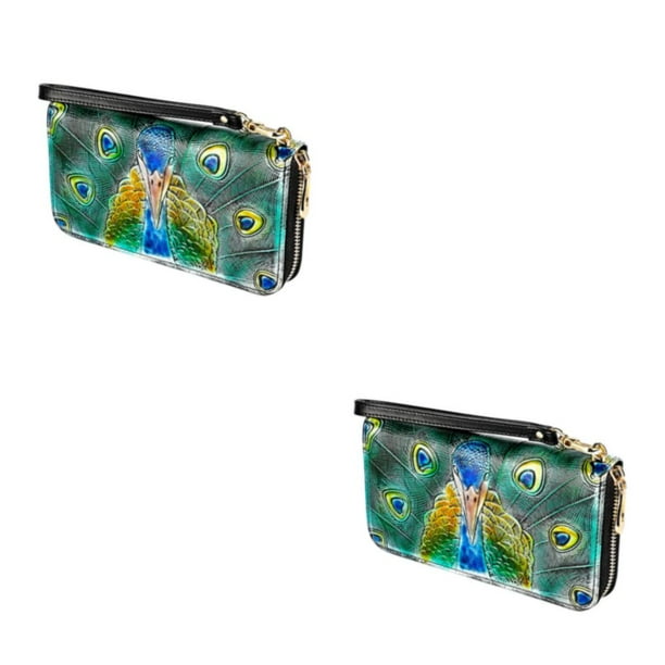 Monedero de mujer Sonducket con cremallera elegante reemplazo impermeable foto Clip tarjeta billetera de bolsillo con cordón Tipo Verde Tipo 3 2piezas