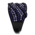 thumbnail image 4 of TK2551 - IP Black(Ion Plating) Stainless Steel Ring with Top Grade Crystal  in Multi Color Size 6, 4 of 4