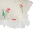 thumbnail image 2 of Unique Bargains Cotton Floral Ruffle Trim Pillow Shams Set of 2 with Envelope Closure  White Queen, 2 of 7