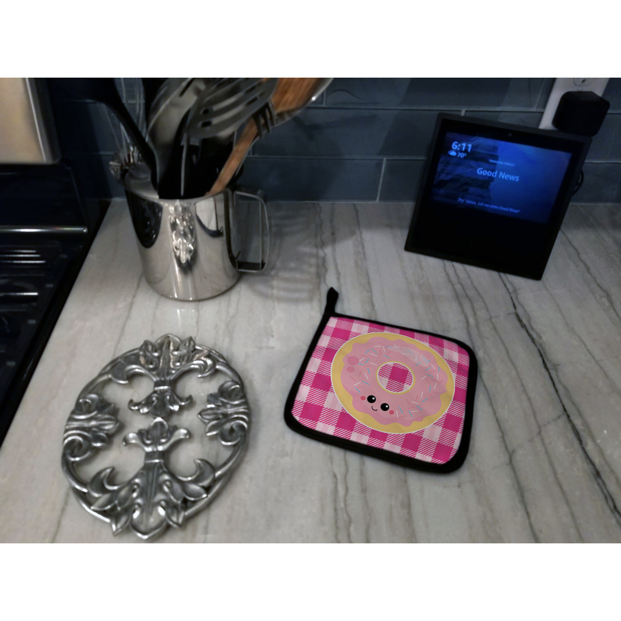 Donut Face Pair of Pot Holders