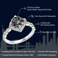 thumbnail image 2 of Gem Stone King 2.04 Cttw Green Mystic Topaz and Moissanite Engagement Ring | 925 Sterling Silver | Cushion Cut 7MM | Wedding Anniversary Promise Ring for Women | Available in Size 5-9, 2 of 5