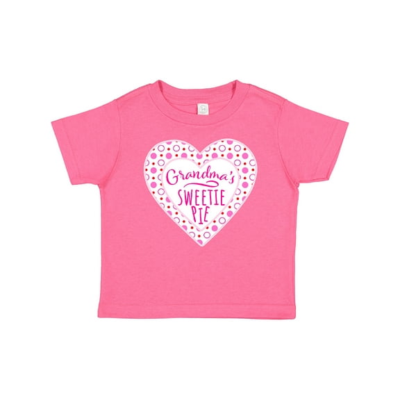 Inktastic Grandma's Sweetie Pie with Pink Hearts Boys or Girls Baby T-Shirt
