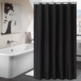 thumbnail image 3 of Injueey Cortina de ducha Color sólido Cortina de baño Agua Spa Baño Cortinas de baño A prueba de moho Juegos de accesorios de baño Negro 240x180cm Injueey JJ24956-16B, 3 of 6