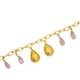 thumbnail image 2 of Pink Zircon Gemstone 925 Sterling Silver Yellow Plated Anklet Women Gift Jewelry, 2 of 3