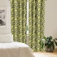 thumbnail image 2 of Ambesonne Garden Window Curtains, Continuous Flowers Leaves, Each 28" W x 84" L, Avocado Green White and Grey, 2 of 4