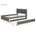 thumbnail image 4 of Full Upholstered Bed Frame with Trundle,  Wood Platform Bed with Headboard for Bedroom Living Room, Space Saving Design, Gray, 4 of 4