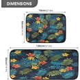 thumbnail image 3 of Coolnut Tropical Floral Summer Monstera Leaves Kitchen Floor Mats Set of 2, Non-Slip Washable, Absorbent, Soft and Comfortable Kitchen Rugs, 19.7 "x27.6+19.7 "x47.2 Home Decor, 3 of 7