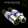 thumbnail image 4 of 8 Uds 4 macho 4 hembra XLR enchufe de 3 pines para accesorios de línea de Audio de micrófono DIY, 4 of 9