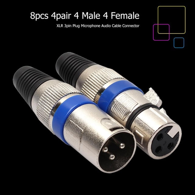 4 Macho 4 Hembra Xlr Enchufe De 3 Pines 8 Uds 4 macho 4 hembra XLR 3 pines enchufe micrófono Audio Cable conector adaptador