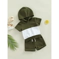 thumbnail image 3 of Bagilaanoe Toddler Baby Boys Hooded Short Sleeve Tops + Shorts 6M 12M 18M 24M 3T 4T Casual Summer Clothing, 3 of 8